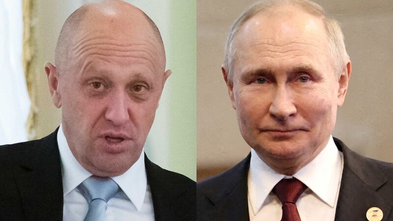 Yegveny Prigozhin 和 Vladimir Putin 的合成图像